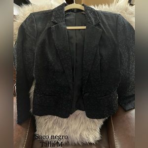 Black blazer with print